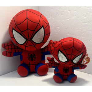 TY Beanie Baby 6" SPIDER-MAN Spiderman Marvel Plush Stuffed Animal Toy 9"